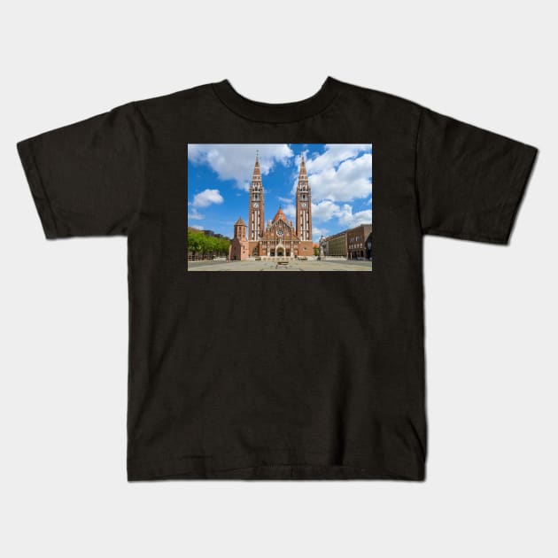 Votive Church in Szeged, Hungary Kids T-Shirt by mitzobs